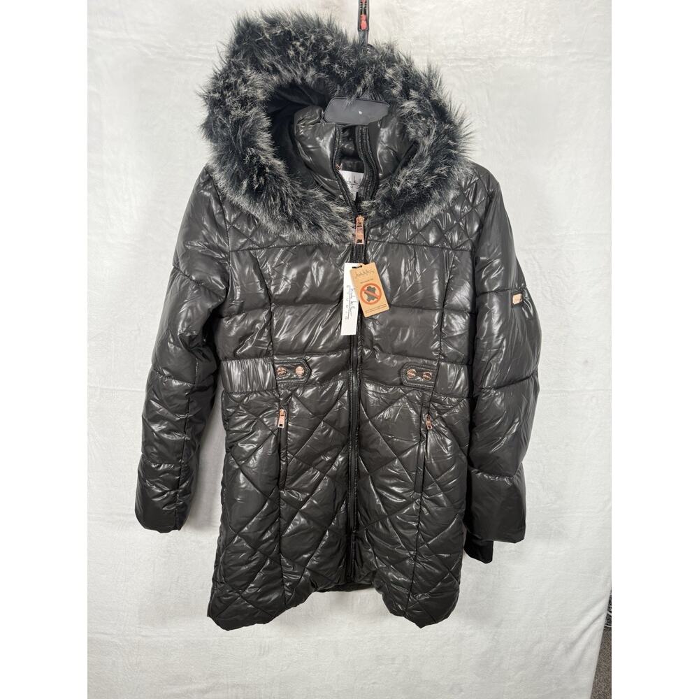 NWT Nicole Miller hooded parka jacket with faux fur trimmed hood Size XL